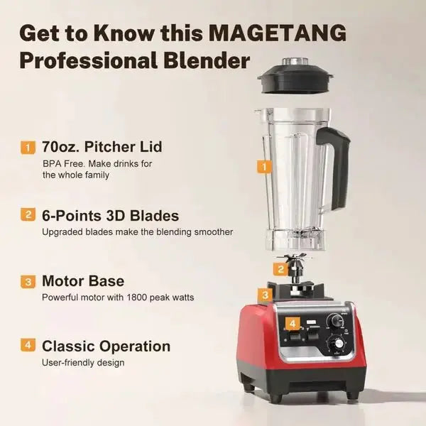 Blender Fruit High Speed - 206D 1800W - Teendow Australia