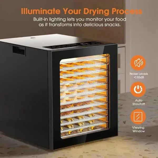 Food Dehydrator, Stainless Steel Food Dryer for Kitchen FD - 1008A 12 - Trays Teendow - Teendow Australia