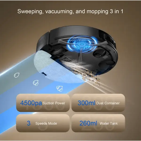 Robot Vacuum Cleaner Teendow D10S 2 - in - 1 - Teendow Australia