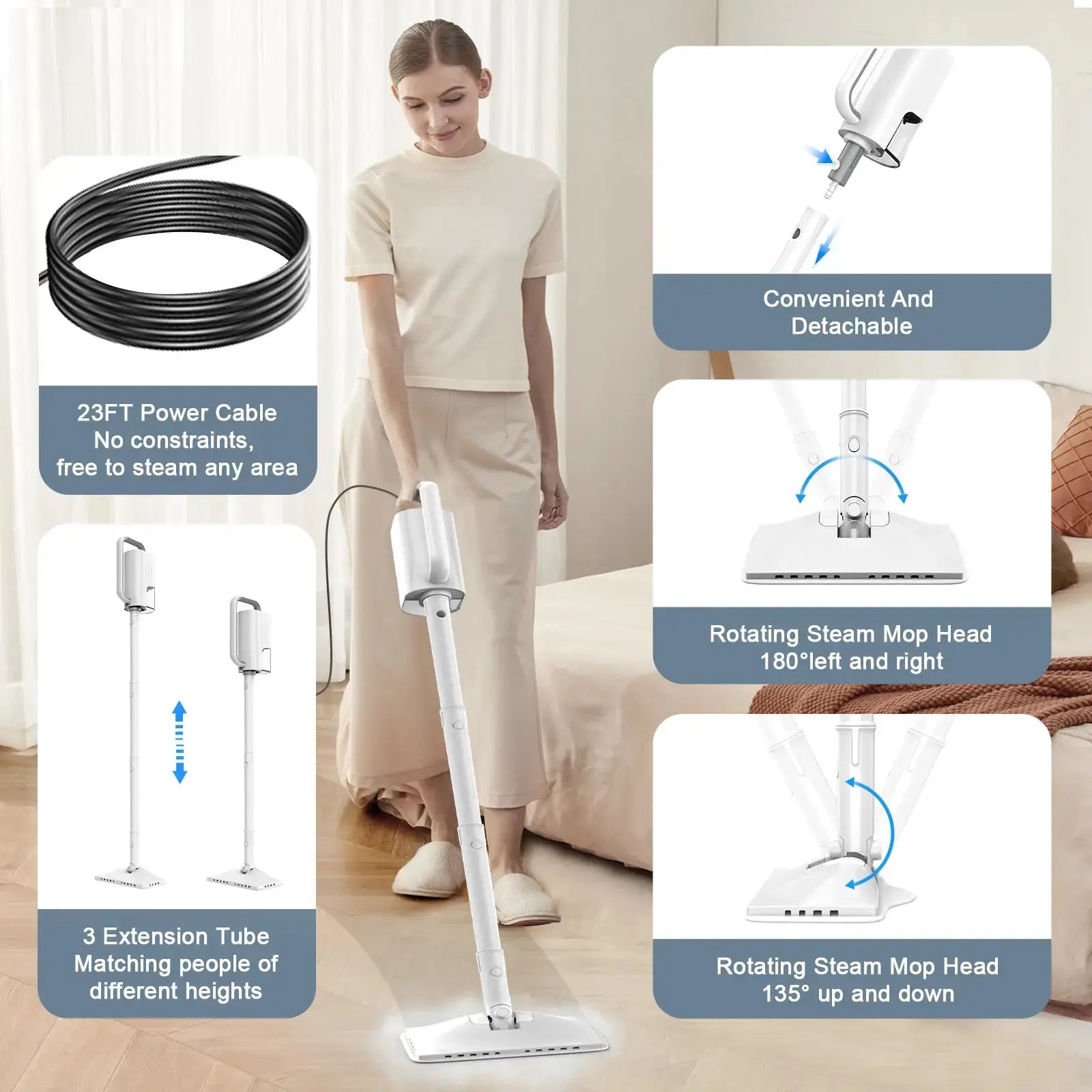 Steam Mop – Powerful Deep Cleaning with High Temperature Steam SC - 05 - UK Plug Teendow - Teendow Australia