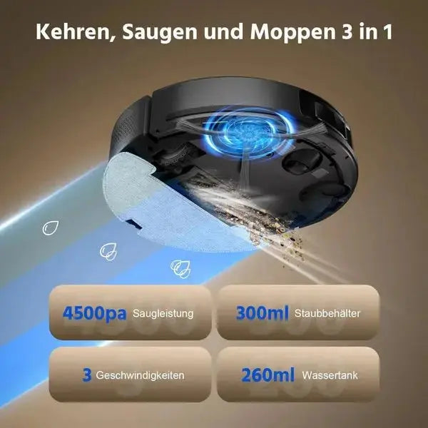 Teendow D10S MAX 2 - in - 1 Robot Vacuum Cleaner – Smart Cleaning - Teendow Australia